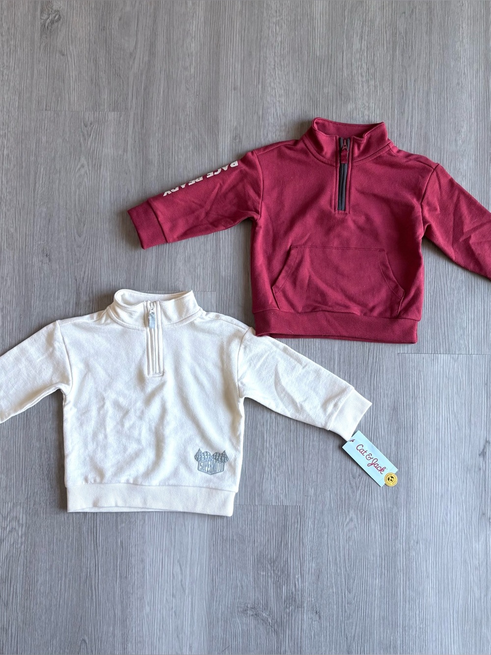 NWT Cat & Jack Baby Boy Quarter Zips Size 12M